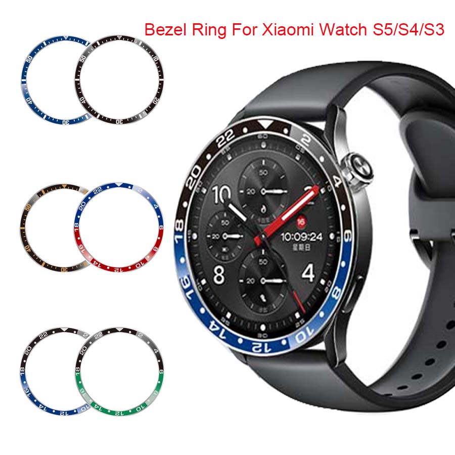 Xiaomi Smartwatch S4 Accessories - XiaomiスマートウォッチS5 S4 S3用メタルベゼルリング、Mi Watch S5用保護シェルカバー、プロテクターケースフレームアクセサリー
