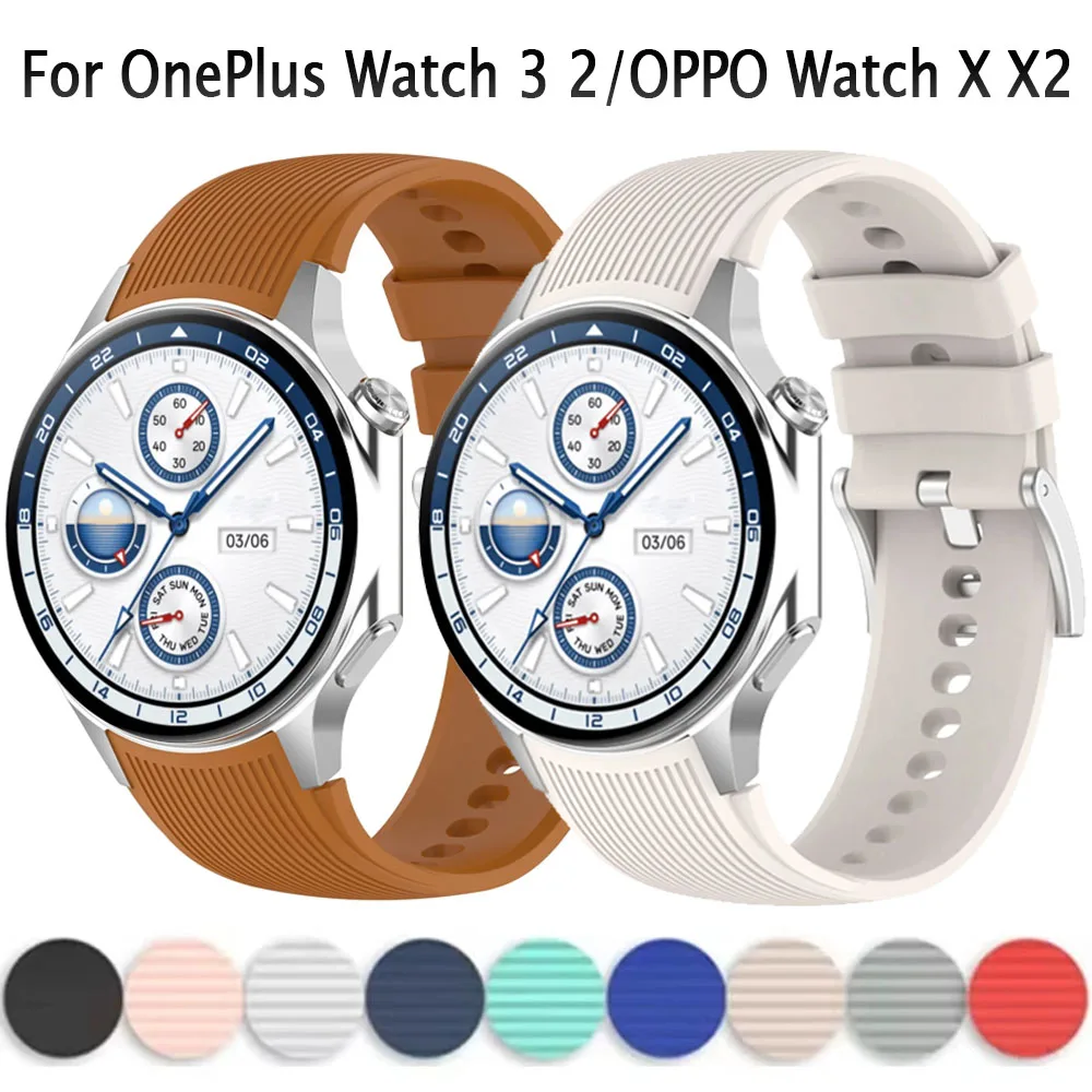 Smartwatch X2 - オリジナルストラップ OnePlus 時計 3/2 スマートウォッチシリコーン交換ベルトリストバンド OPPO