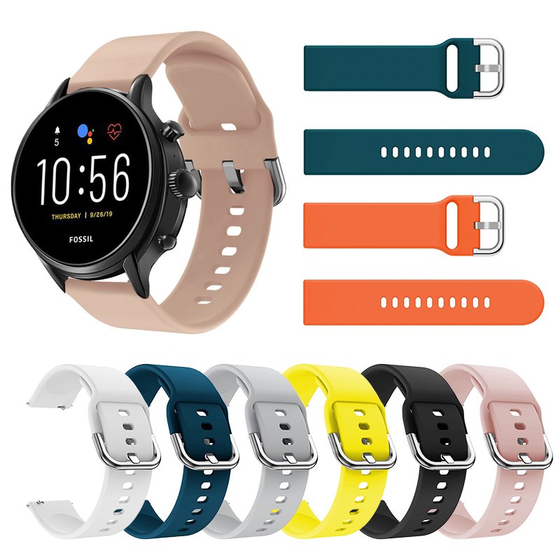 Fossil Smartwatch Accessories - 時計用シリコンストラップ、gen 5、correa、hr、jlianna、hr Band、sport、q exploist、gen 4、22mm、43mm
