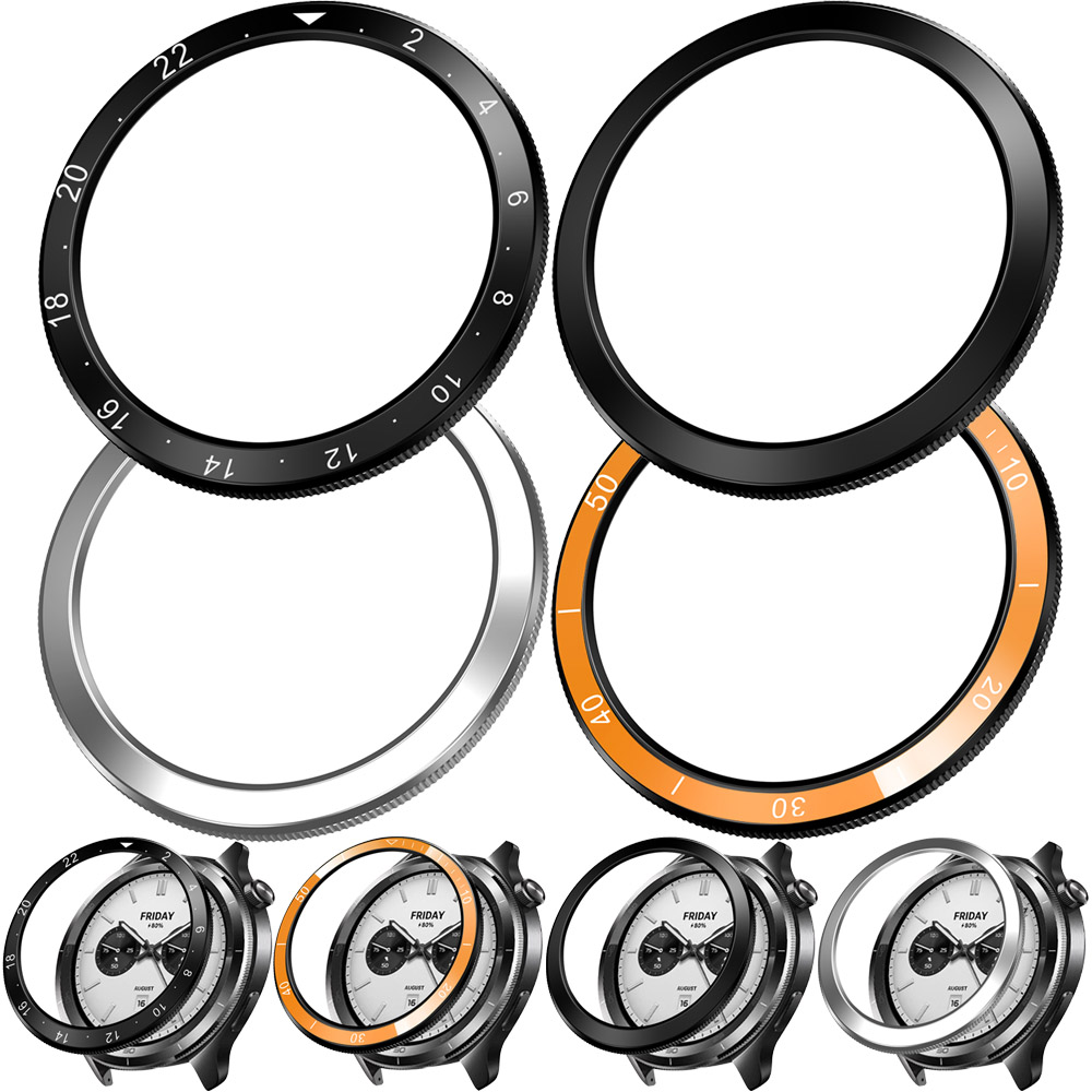Xiaomi Smartwatch Accessories - Xiaomi Watch S3/S4用ハードPCベゼルリング、プラスチックリングケース装飾カバー、スケール付きXiaomi Watch S3ウォッチケースリング