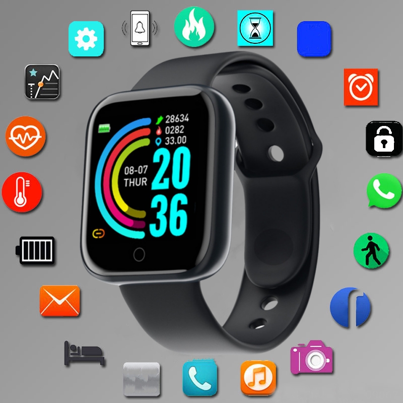 Smartwatch Touch - 男性と女性のためのスマートウォッチ,スポーツモード,音楽コントロール,カロリー,距離,フィットネス,バンド,メッセージ,リマインダー,Android, iOS