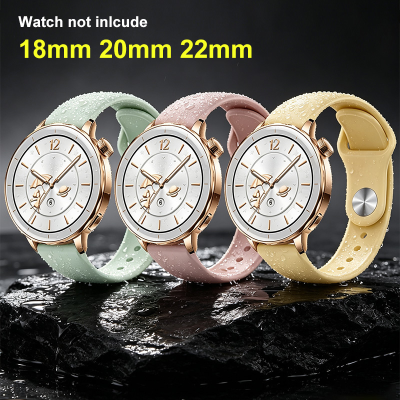 Fossil Smartwatch Accessories - 18mm 20mm 22mm レディースシリコンブレスレット Huawei GT5/GT4
