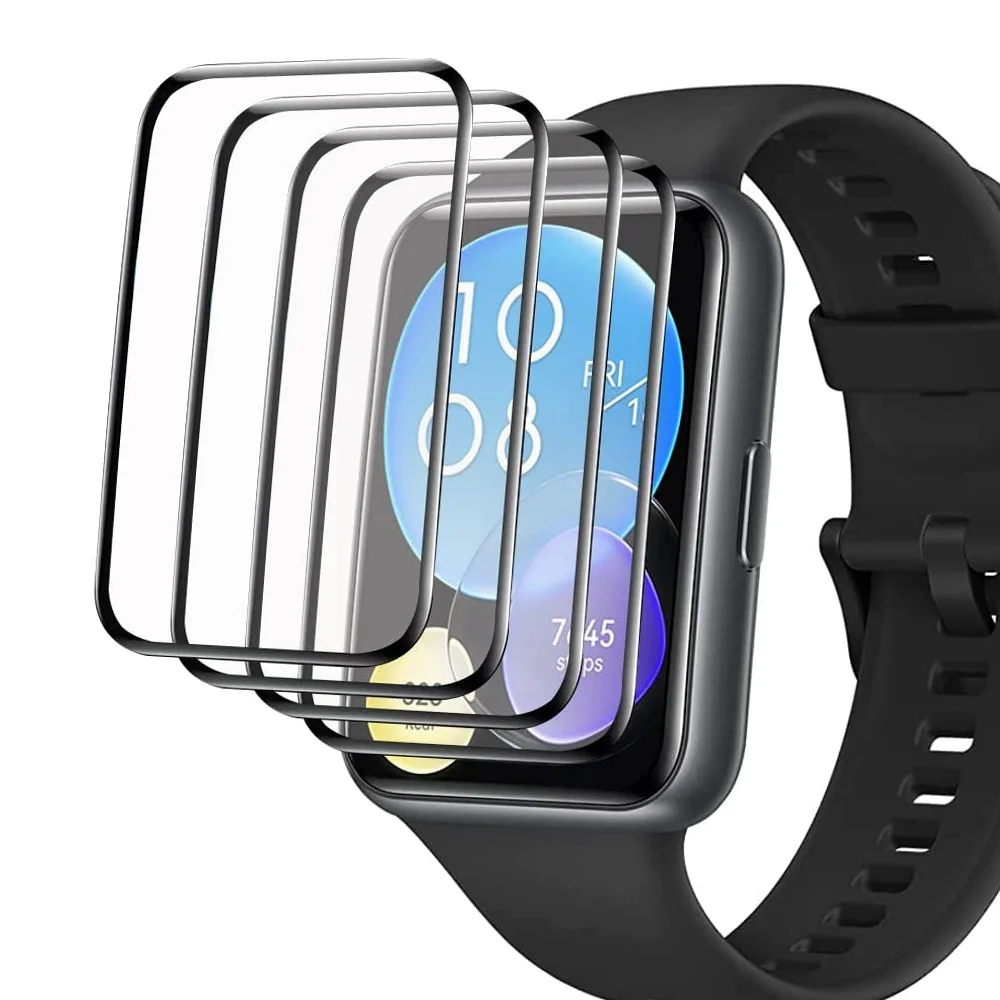 Huawei Smartwatch Accessories - Huawei Watch用スクリーンプロテクター,強化ガラスカバー,fit2アクセサリー,スマートウォッチに適しています,9d hd,フルフィルム,ガラスではありません
