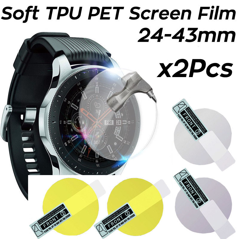Smartwatch Icon - 2 個ソフトヒドロゲルフィルムアンチスクラッチ保護フィルムカバー 24 ミリメートル-43 ミリメートルスマートウォッチ TPU