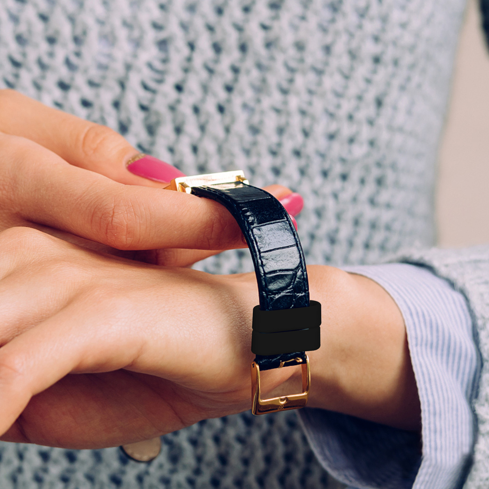 Silicone Band Replacement - 24個入り ウォッチストラップ固定リング シリコン製 ウォッチバンドキーパー 交換用 柔軟で丈夫なストラップホルダー