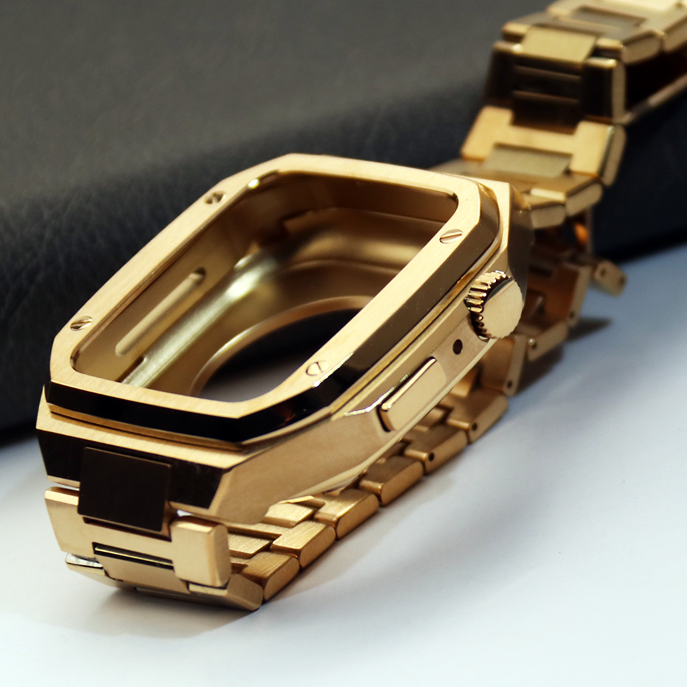 Smartwatch Accessories Shop - Apple Watch用メタルケース,iwatch用ベゼル交換キット76 5 4,45mm,44mm