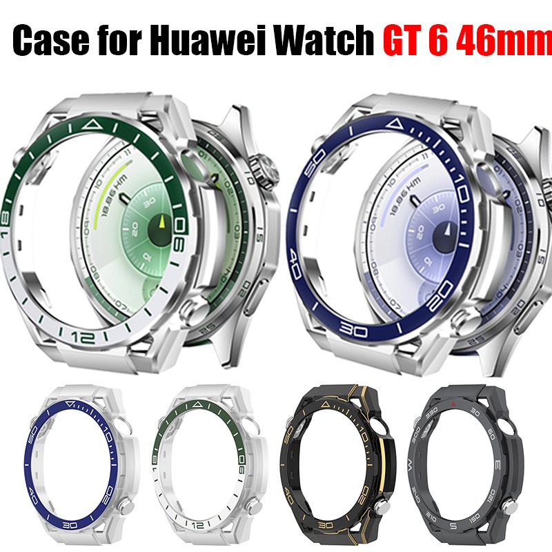 Titan Smartwatch Accessories - Huawei Watch GT 6 46mm用ケース、スクリーンプロテクターケース、ソフトTPUオールラウンド保護バンパーカバー、Watch GT6