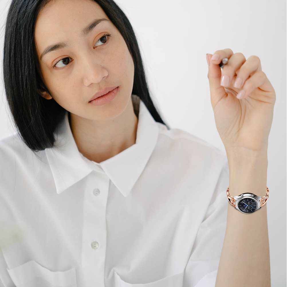 Smartwatch Accessories Shop - 1個入りウォータードリルウォッチストラップ ラインストーン付き スタイリッシュな亜鉛合金製スマートウォッチバンド 通勤、ショッピング、デート用ファッションアクセサリー