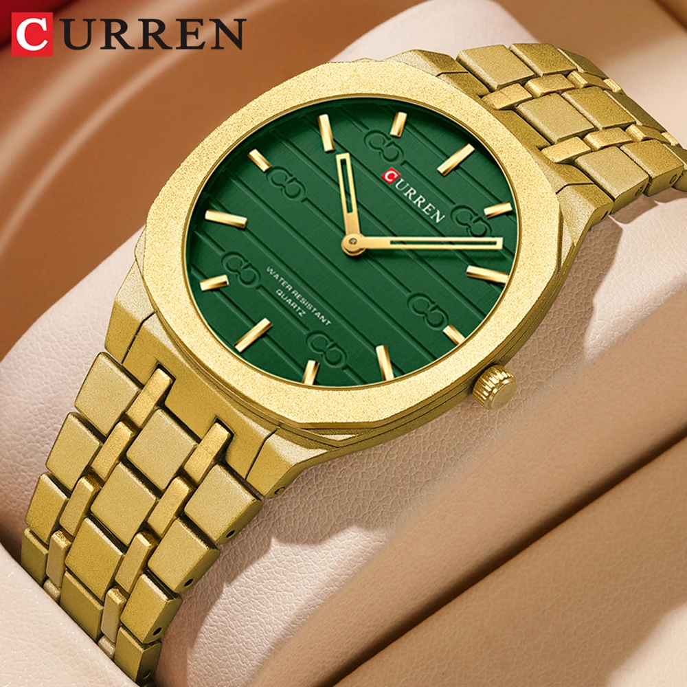 Stainless Mesh Band - CURREN ファッションメンズ腕時計超薄型クォーツ時計メンズカジュアルスリムメッシュスチール防水スポーツウォッチブラックレロジオマスキュリーノ