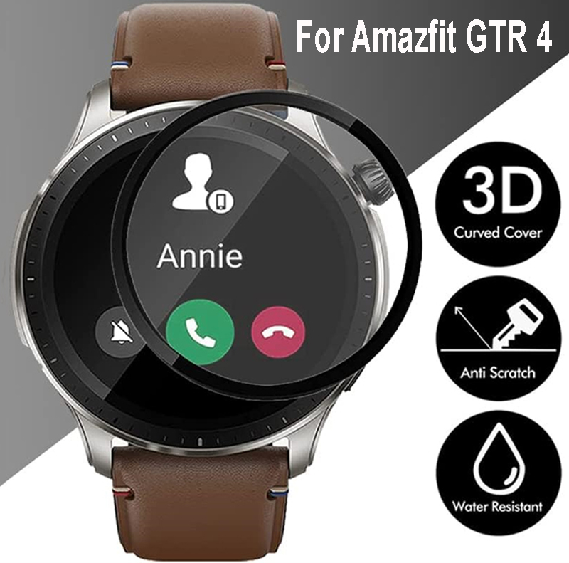 Amazfit Smartwatch Accessories - スマートウォッチ用HD曲面スクリーン保護フィルム,Amazfit Gtr 4,スクリーンプロテクター,huamiスマートウォッチアクセサリー
