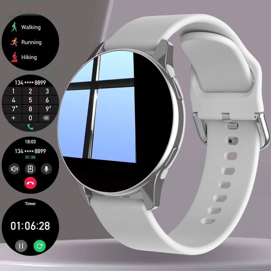 Smartwatch Touch - スマートウォッチ、ワイヤレス通話/ダイヤル機能、マルチスポーツモード、通話リマインダーと拒否機能、情報リマインダー、SMSリマインダー、用途：
