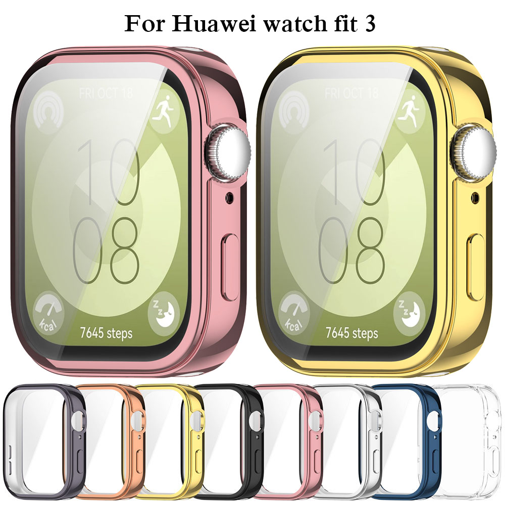 Huawei Smartwatch Accessories - Huawei Watch用の耐衝撃性TPU保護ケース,スマートウォッチケース,フレームアクセサリー,互換性のある透明ケース3