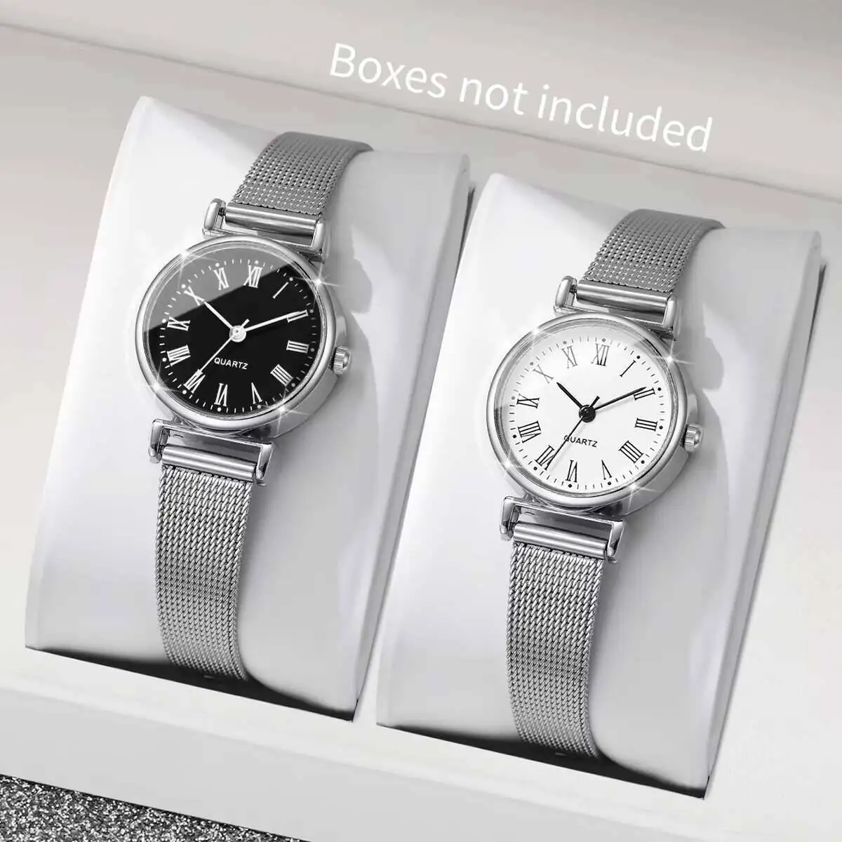 1/2 個ファッション女性用腕時計カジュアルローマダイヤルメ - Stainless Mesh Band のレビューと価格