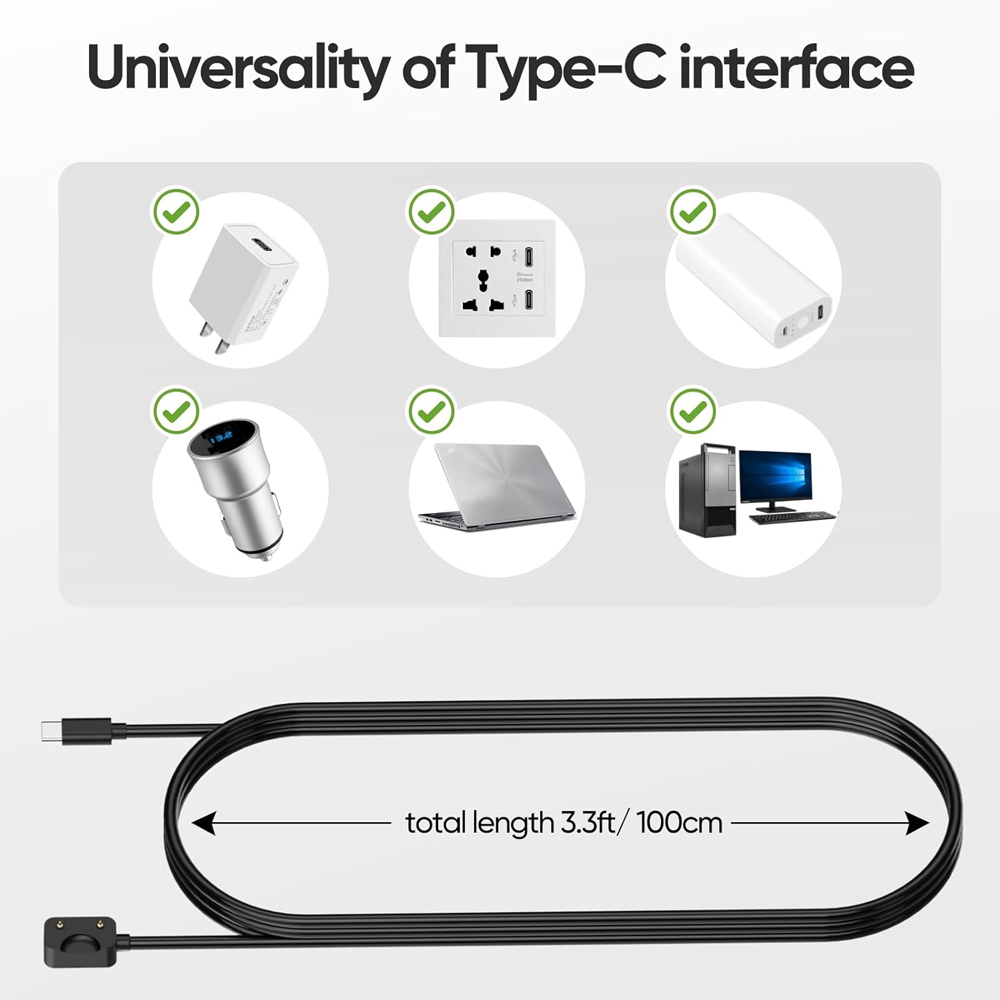 サムスンギャラクシーフィット3用ブラックUSB-C充電コード - Best Smartwatch Accessories のレビューと価格