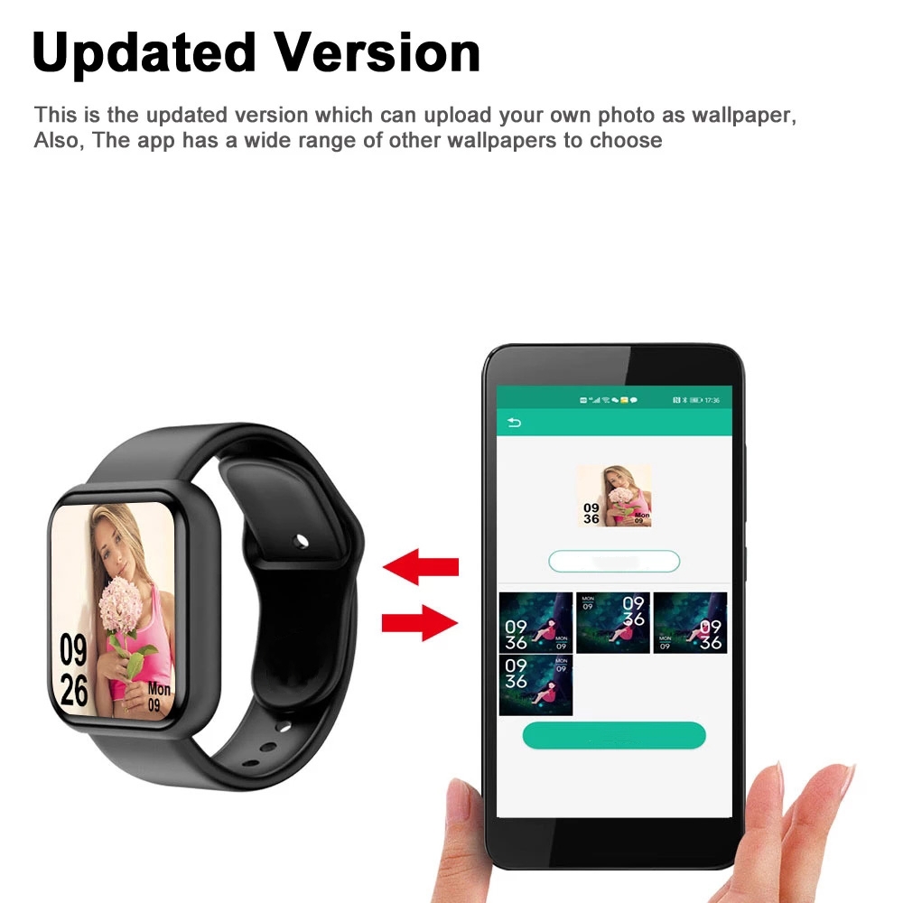 男性と女性のためのスマートウォッチ,スポーツモード,音楽コン - Smartwatch Touch のレビューと価格