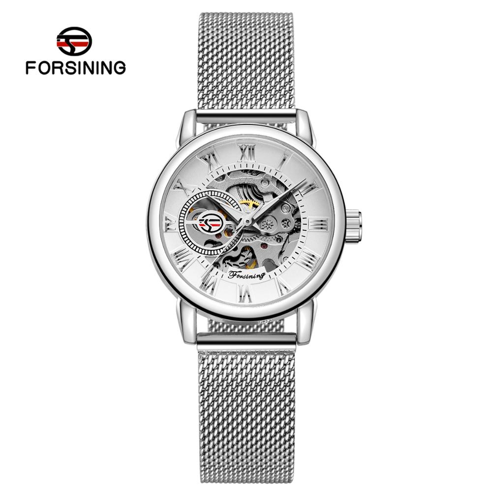 女性の機械式および自動巻き腕時計,ファッショナブル,腕時計, - Stainless Mesh Band のレビューと価格