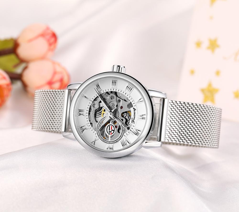 女性の機械式および自動巻き腕時計,ファッショナブル,腕時計, - Stainless Mesh Band のレビューと価格