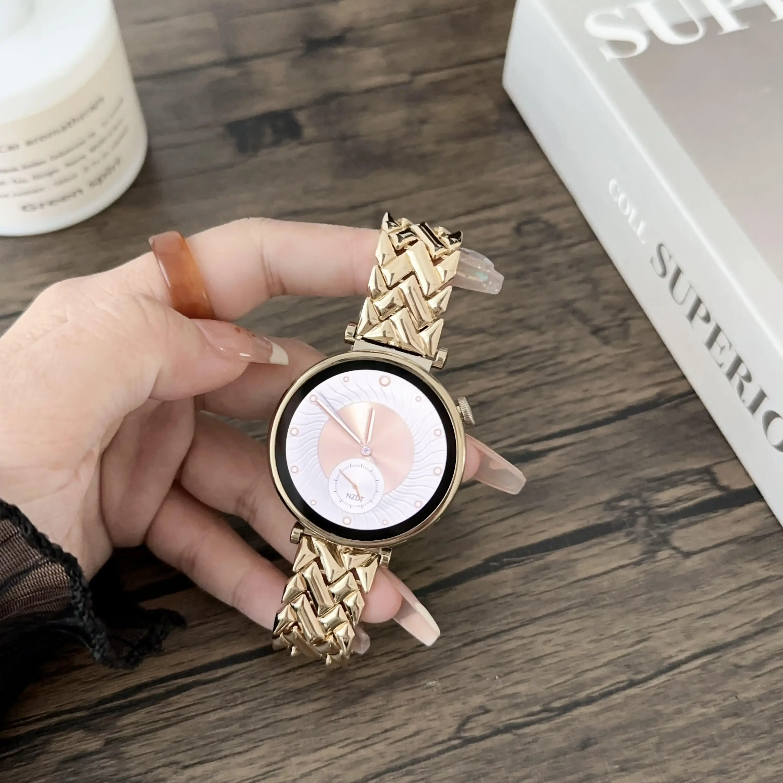 V字型のステンレス鋼の時計バンド,ユニバーサルリストバンド, - Fossil Smartwatch Accessories のレビューと価格