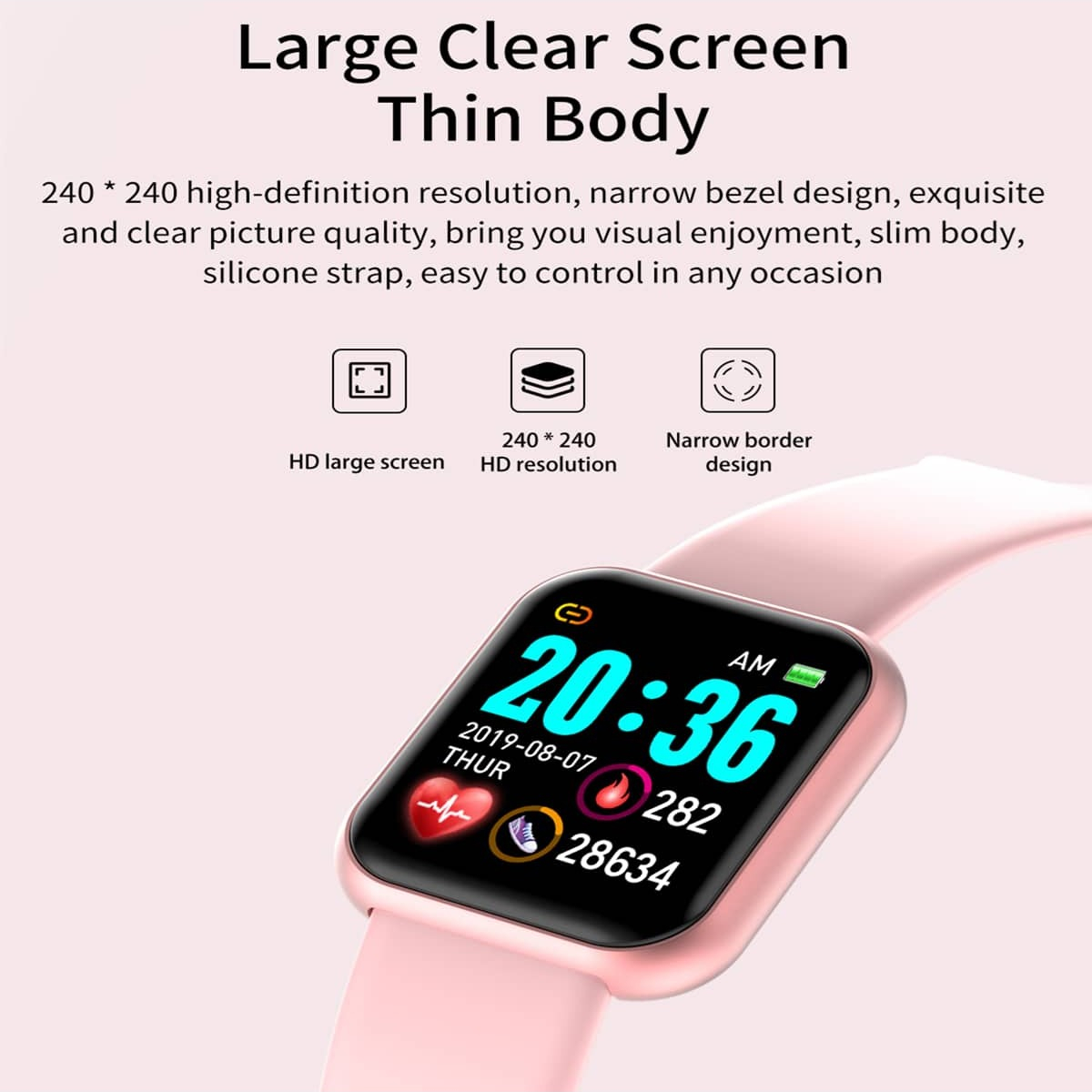 男性と女性のためのスマートウォッチ、音楽制御付きスマートウォ - Smartwatch Touch のレビューと価格