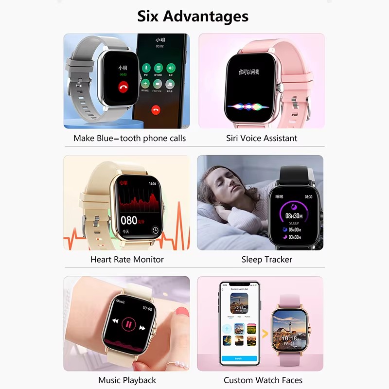 スポーツスマートウォッチフィットネス時計健康モニター防水スマ - Smartwatch Instagram のレビューと価格