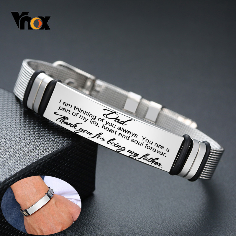 Vnox-男性用ステンレススチールブレスレット,刻印された調 - Stainless Mesh Band のレビューと価格