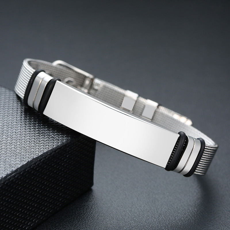 Vnox-男性用ステンレススチールブレスレット,刻印された調 - Stainless Mesh Band のレビューと価格