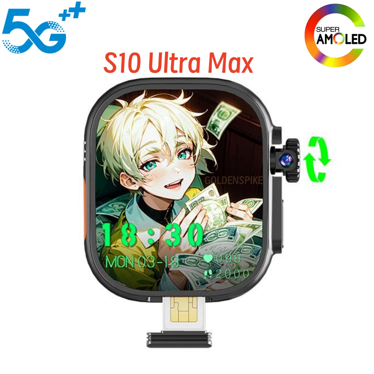 S10 Ultra MAX 5Gスマートウォッチ、回転式カメ - Smartwatch Store のレビューと価格