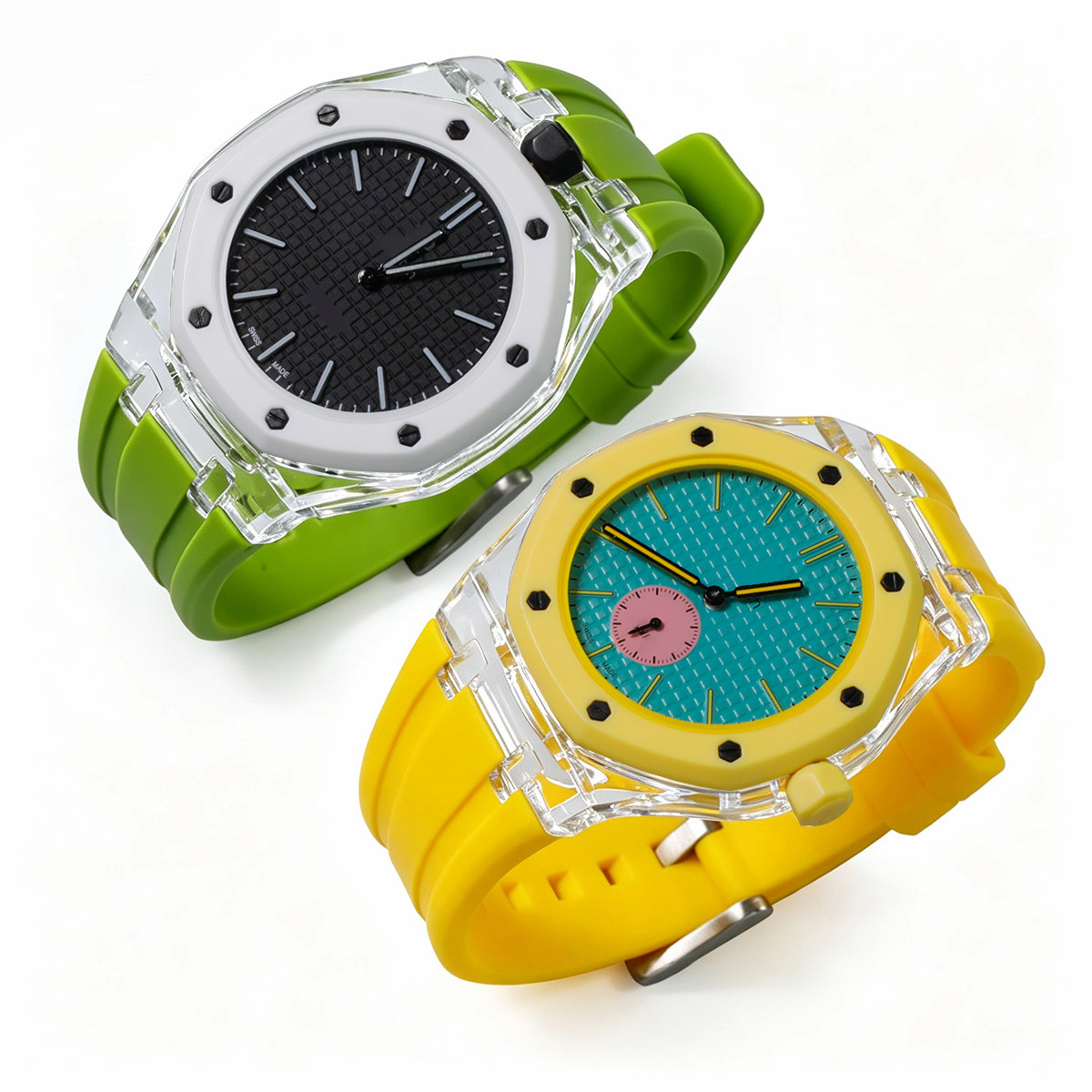 AP Swatch Co ブランドの修正された透明ケース + - Silicone Band Replacement のレビューと価格