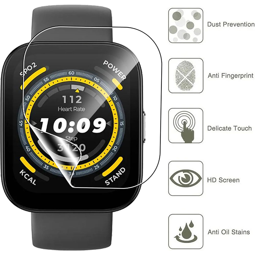 3 個クリア HD フィルムスクリーンプロテクター Huam - Amazfit Smartwatch Accessories のレビューと価格
