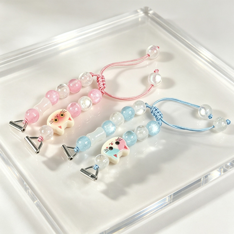 マカロンビーズスマートウォッチストラップ漫画猫織りバンドユニ - Smartwatch Watch Accessories のレビューと価格