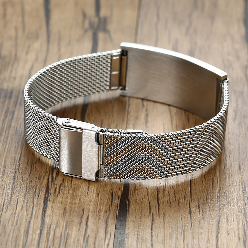 男性ブレスレットメッシュ時計バンドブレスレットステンレススチ - Stainless Mesh Band のレビューと価格