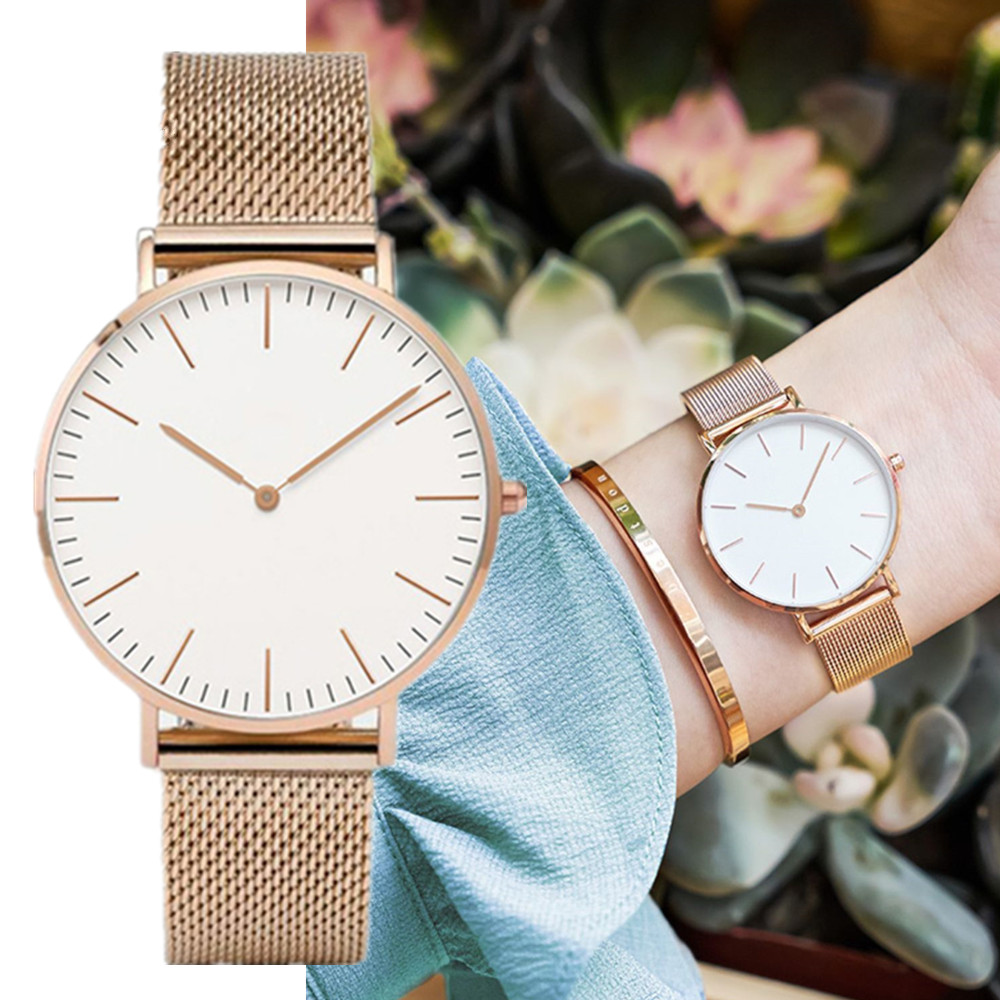 女性用ステンレスメッシュ腕時計,クォーツ腕時計,シンプル,カ - Stainless Mesh Band のレビューと価格