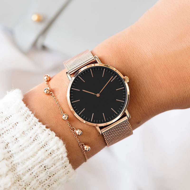女性用ステンレスメッシュ腕時計,クォーツ腕時計,シンプル,カ - Stainless Mesh Band のレビューと価格
