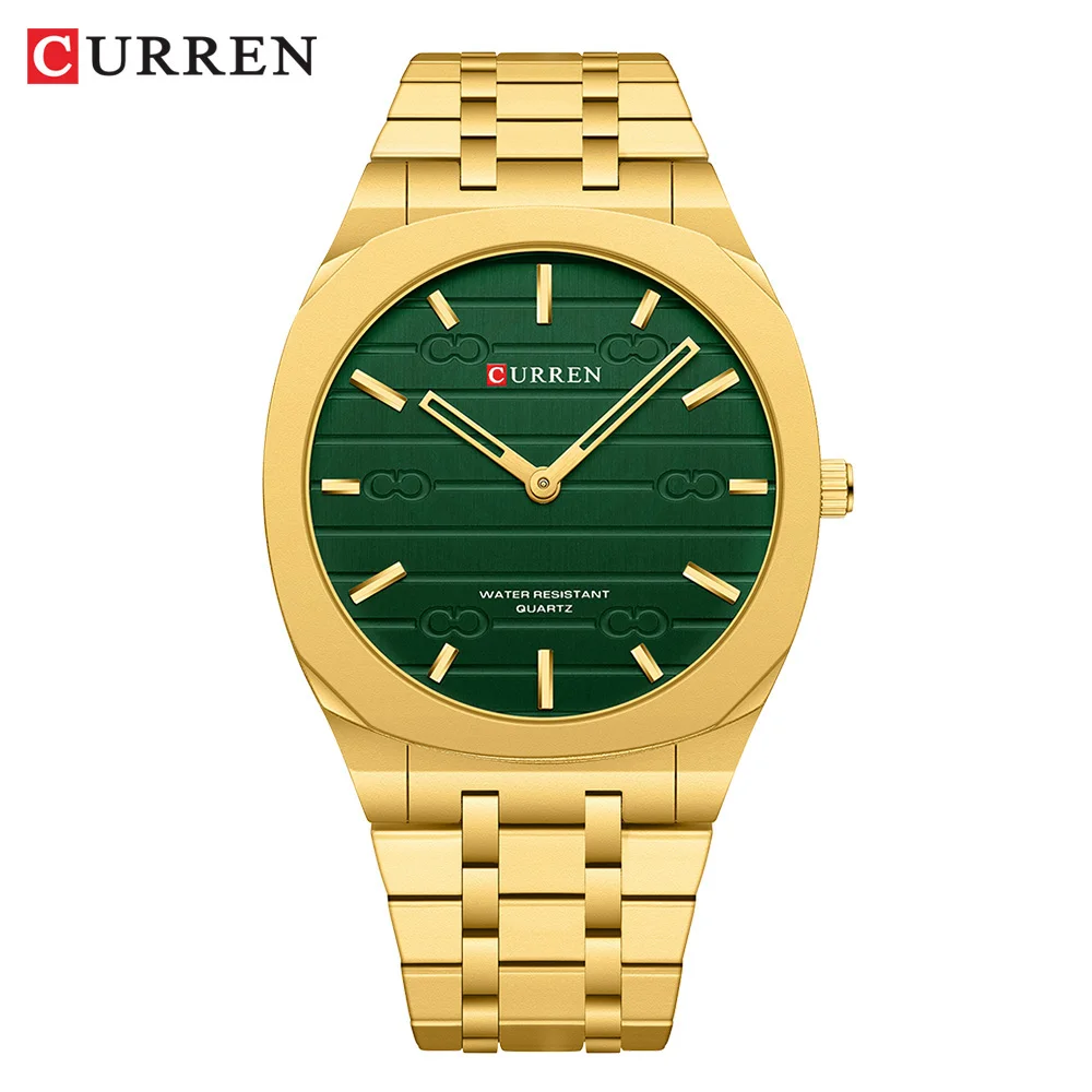 CURREN ファッションメンズ腕時計超薄型クォーツ時計メン - Stainless Mesh Band のレビューと価格