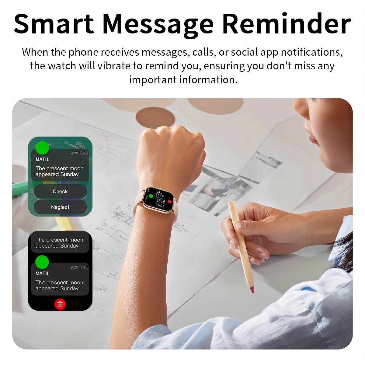 1.83インチスマートウォッチ（男女兼用）- ワイヤレス通話 - Smartwatch Instagram のレビューと価格
