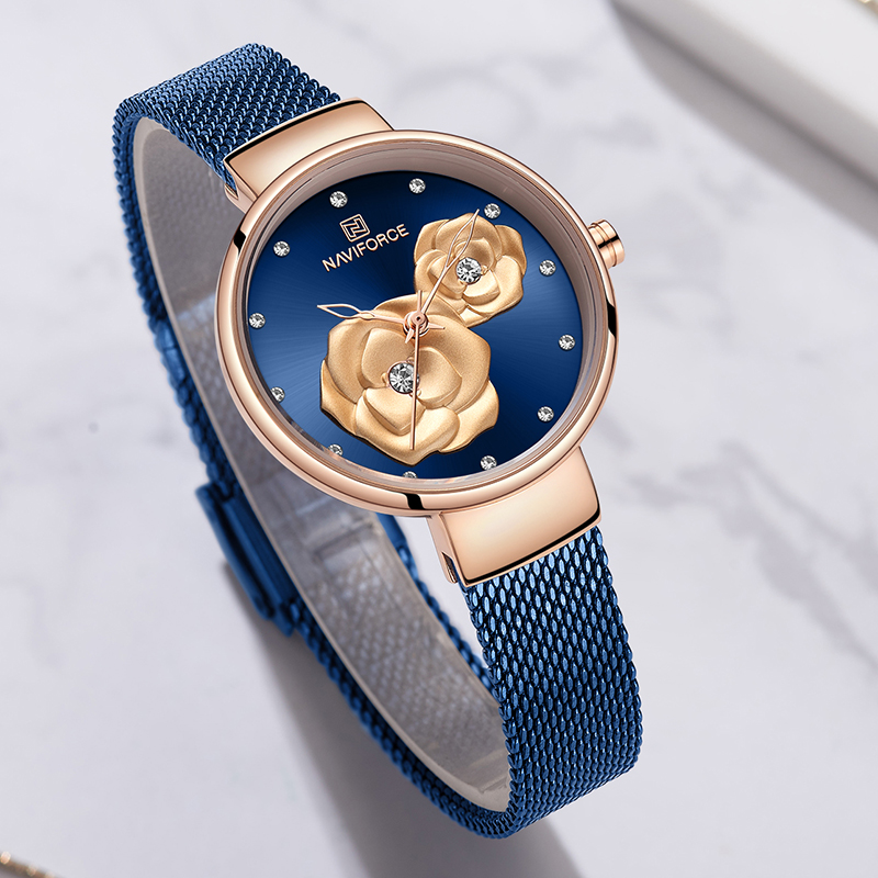 ナビフォース 高級レディース腕時計セット スチールメッシュバ - Stainless Mesh Band のレビューと価格