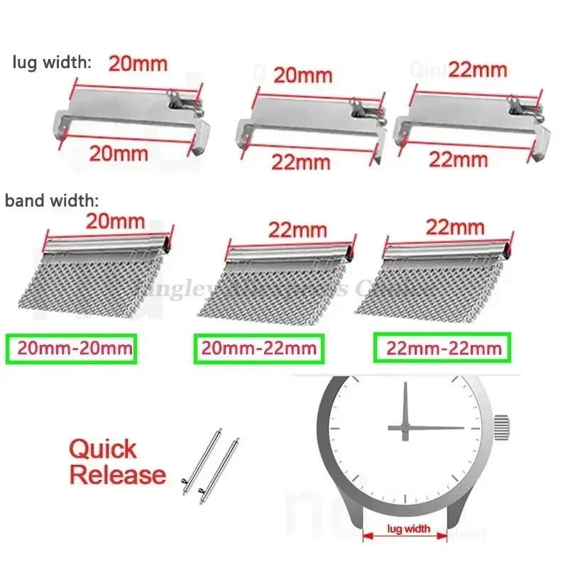 2 個時計バンドアダプタ 20 ミリメートルに 18 ミリメ - Watch Band Connector のレビューと価格